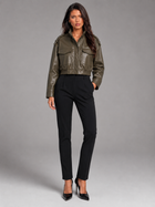 Cropped Faux Leather Utility Jacket for Women