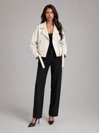 Oversized Faux Leather Biker Jacket for Women