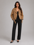 Oversized Faux Leather Biker Jacket for Women
