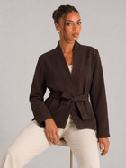 Women's Belted Wrap Jacket With Shawl Collar