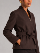 Women's Belted Wrap Jacket With Shawl Collar