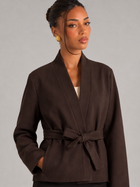Women's Belted Wrap Jacket With Shawl Collar
