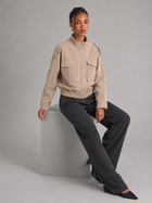 Women's Cropped Utility Jacket With Stand Collar
