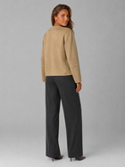 Women's Suede-Look Cropped Jacket With Patch Pockets Tan