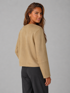 Women's Suede-Look Cropped Jacket With Patch Pockets Tan