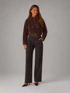 Women's Suede-Look Cropped Utility Jacket Brown