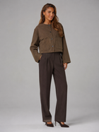 Women's Suede-Look Cropped Jacket With Patch Pockets