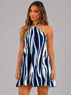 Striped Halter Mini Dress Summer Women