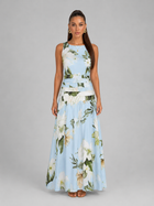 Floral Boat Neck Sleeveless Maxi Dress Wedding Guest
