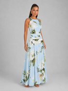Floral Boat Neck Sleeveless Maxi Dress Wedding Guest