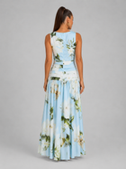 Floral Boat Neck Sleeveless Maxi Dress Wedding Guest