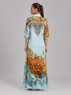 Baroque Print Button Front Shirt Maxi Dress Summer Women