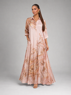 Baroque Print Button Front Shirt Maxi Dress Summer Women