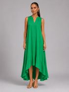 V Neck Asymmetric Hem Flowy Maxi Dress Summer Women