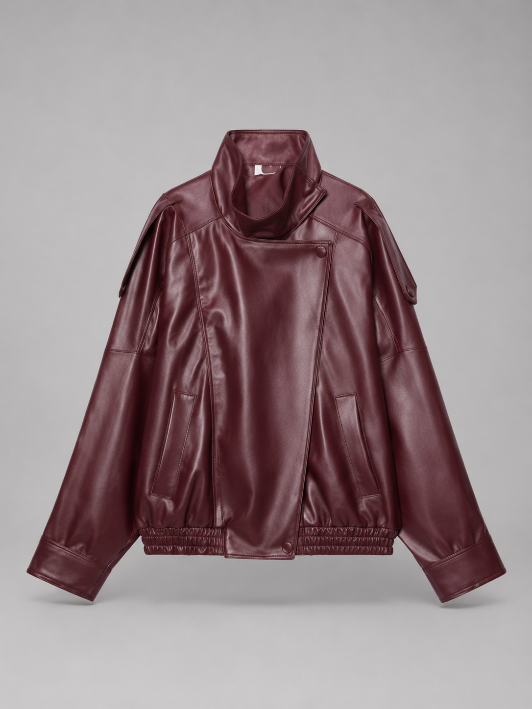 Faux Leather Bomber Jacket Autumn Women