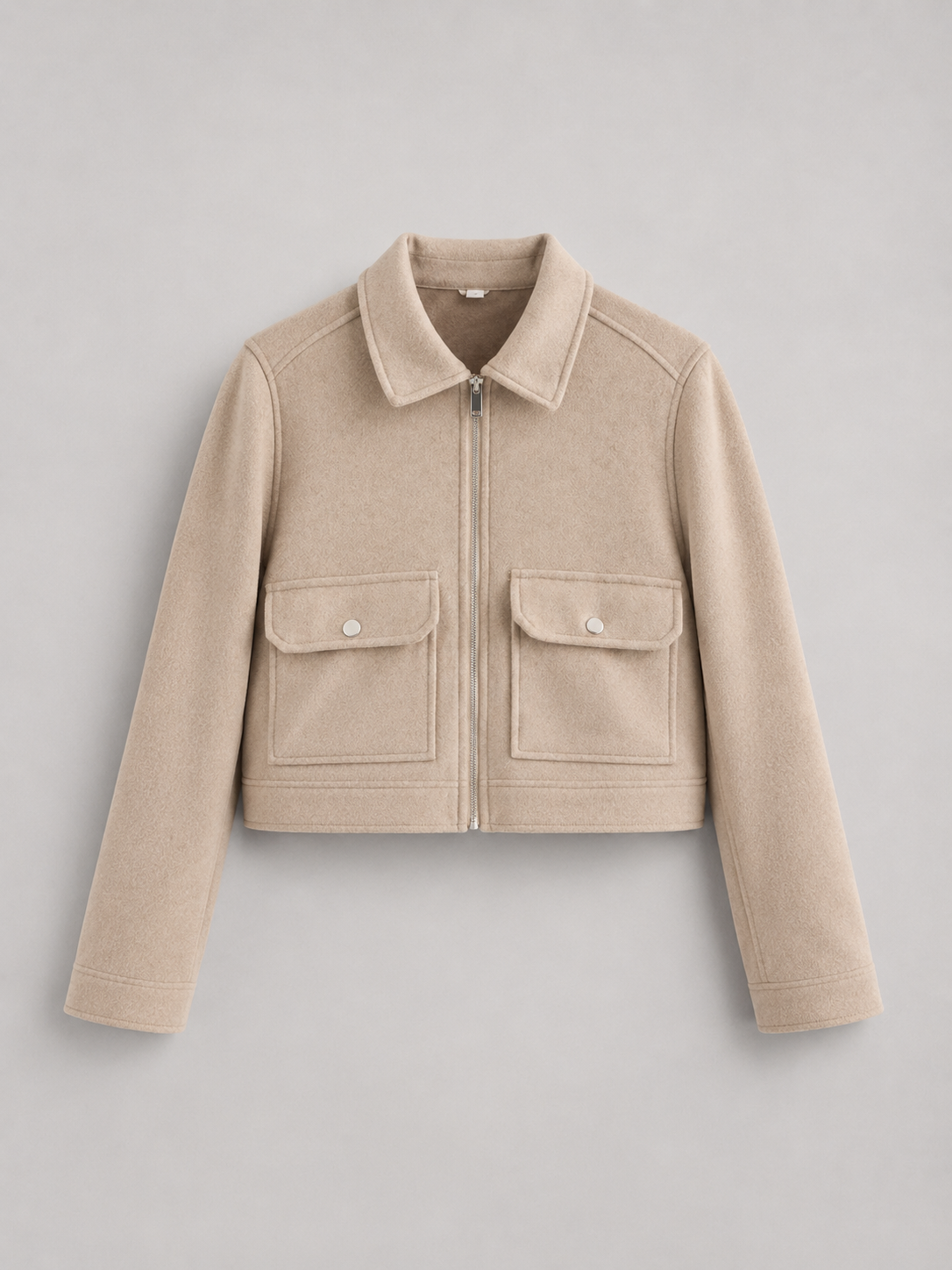 Cropped Faux Leather Utility Jacket Autumn Women