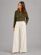 Cropped Faux Leather Utility Jacket Autumn Women