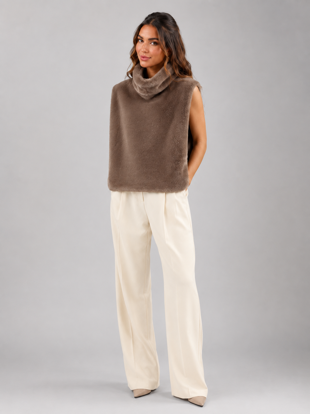 Reversible Faux Fur Vest Autumn Women