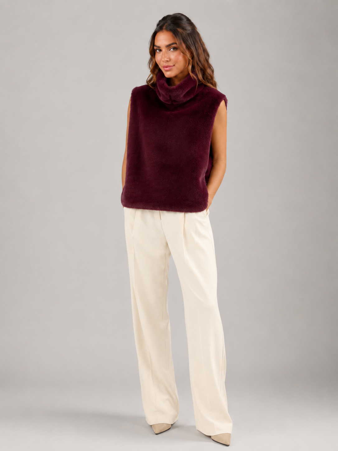 Reversible Faux Fur Vest Autumn Women