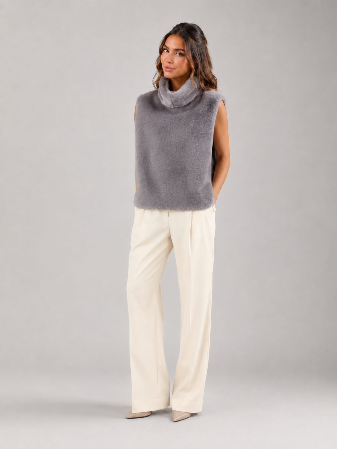 Reversible Faux Fur Vest Autumn Women
