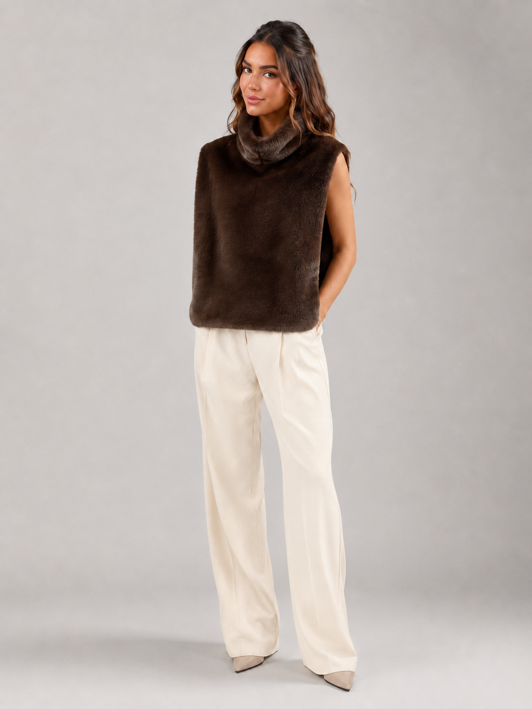 Reversible Faux Fur Vest Autumn Women