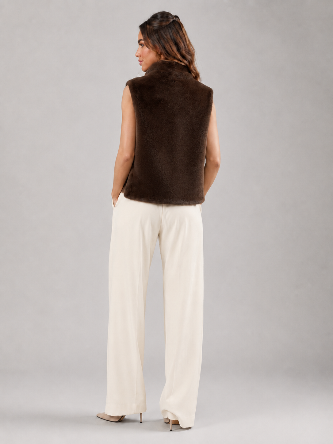 Reversible Faux Fur Vest Autumn Women