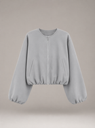 Avery | Cropped Zip Bomber Jacket