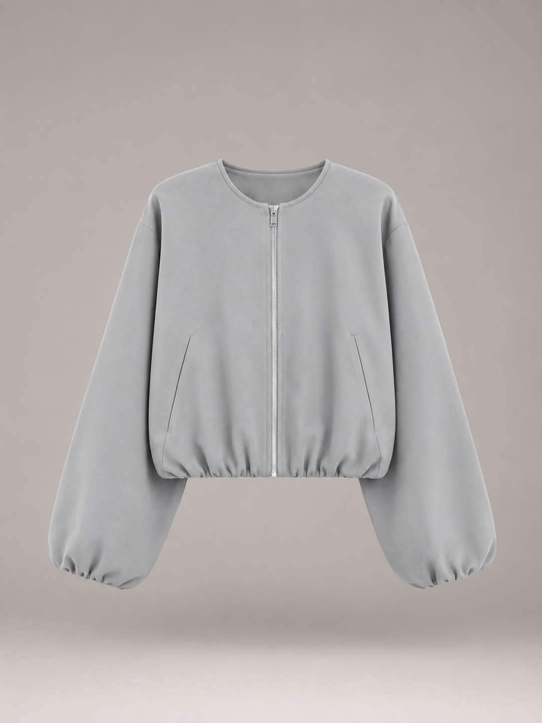Avery | Cropped Zip Bomber Jacket