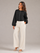 Avery | Cropped Zip Bomber Jacket