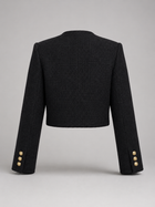 Tweed Cropped Jacket with Gold Buttons