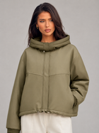 Green Hooded Padded Jacket for Women
