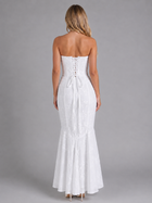 Strapless Lace Corset Maxi Dress Evening Women