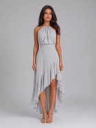 Halter Ruffle Midi Dress Wedding Guest