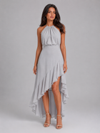Halter Ruffle Midi Dress Wedding Guest