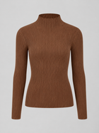 Ribbed Mock Neck Long Sleeve Knit Top Autumn Women