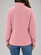 Ribbed Half Zip Pullover Autumn Women