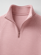Ribbed Half Zip Pullover Autumn Women