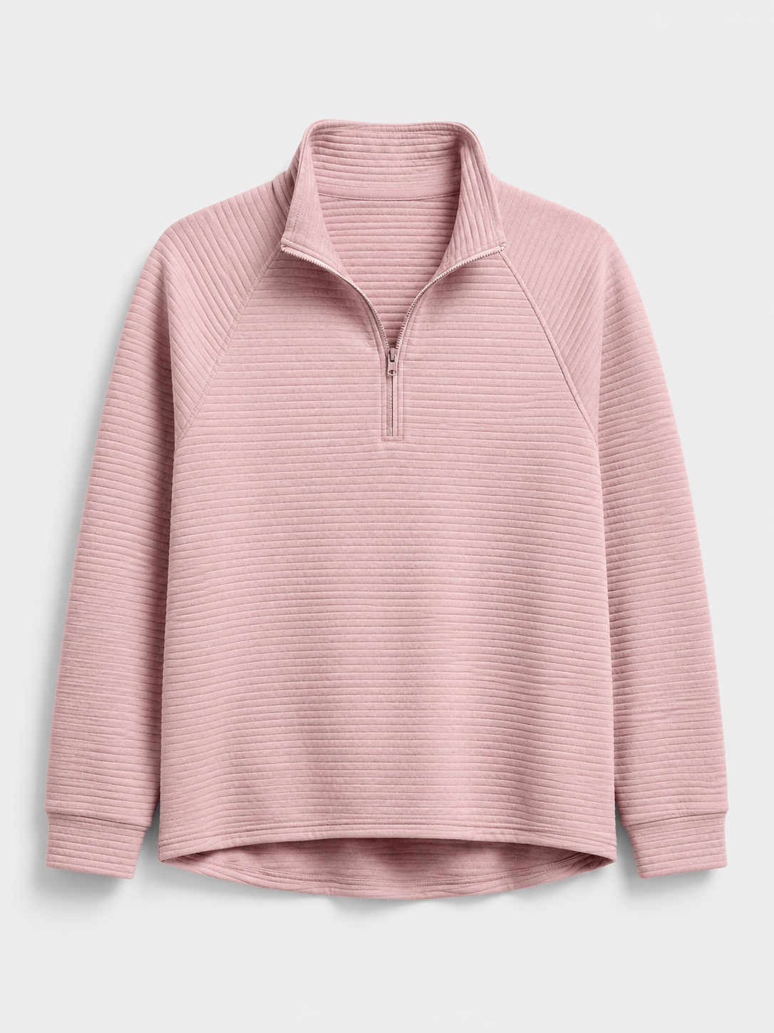 Ribbed Half Zip Pullover Autumn Women