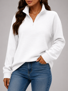 Ribbed Half Zip Pullover Autumn Women
