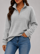Ribbed Half Zip Pullover Autumn Women