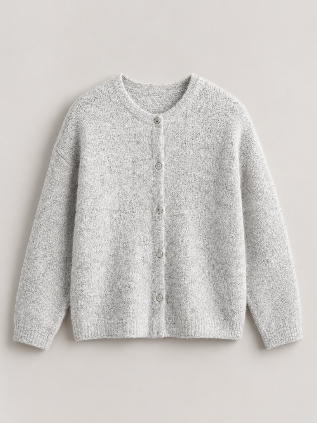 Fuzzy Knit Button Cardigan Autumn Women