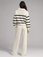 Striped Half Zip Knit Sweater Autumn Women