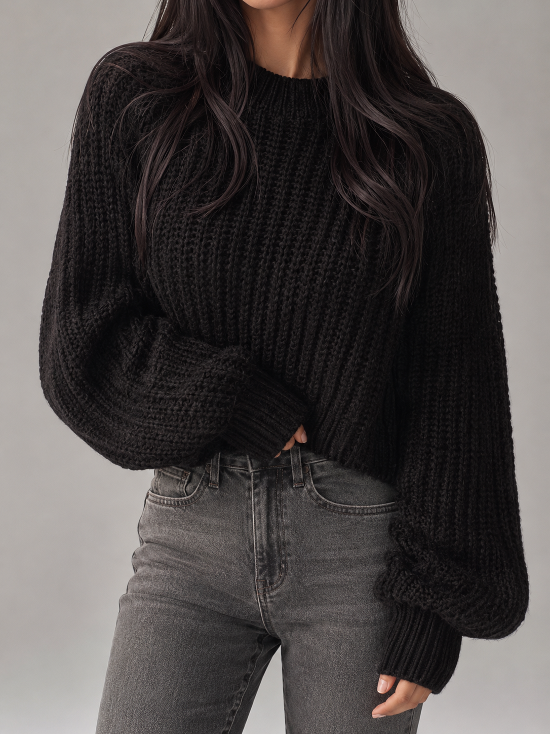 Chunky Knit Oversized Sweater Autumn Women