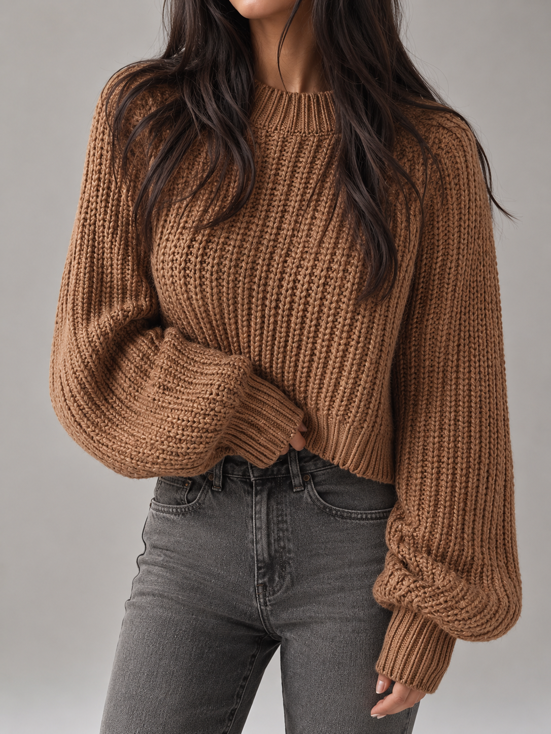 Chunky Knit Oversized Sweater Autumn Women