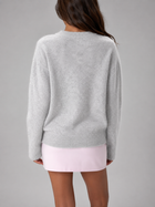 Fuzzy Knit Crew Neck Sweater Autumn Women