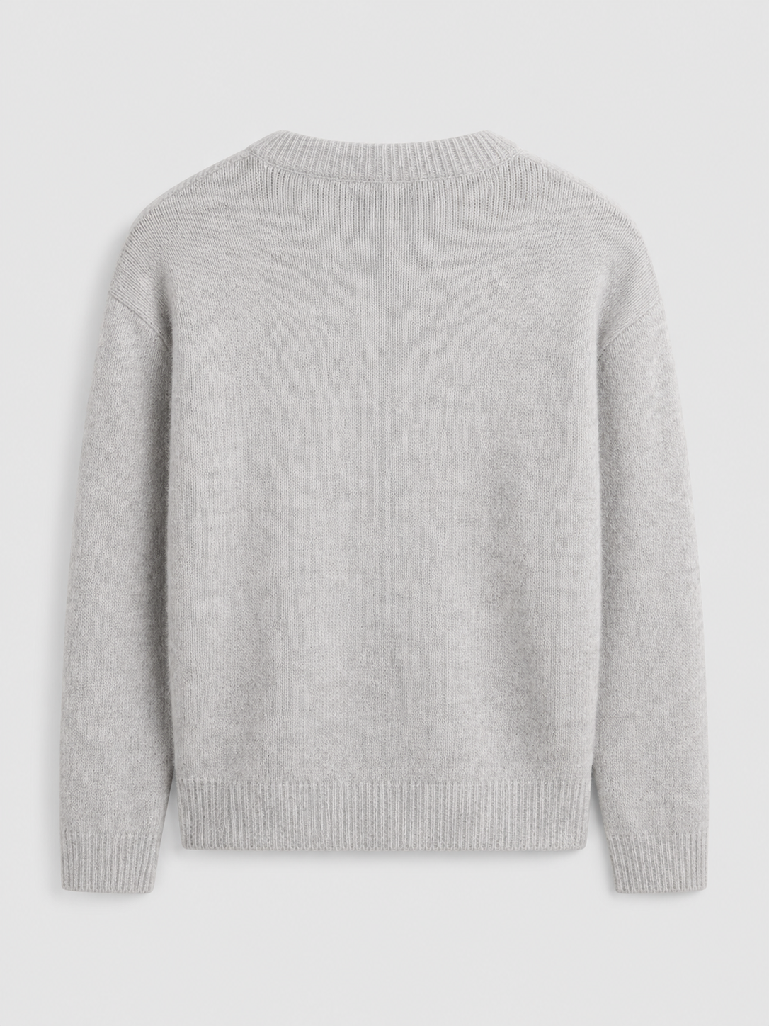 Fuzzy Knit Crew Neck Sweater Autumn Women