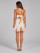 Floral Chiffon Halter Mini Dress Summer Women