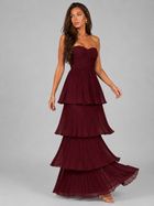 Strapless Tiered Maxi Dress Evening Women