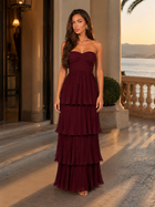 Strapless Tiered Maxi Dress Evening Women