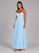 Strapless Pleated Maxi Dress Wedding Guest